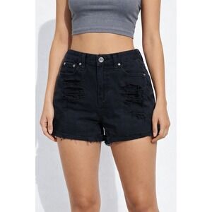 Lucky Brand Distressed Cutoff Black Shorts Women's size 8‎